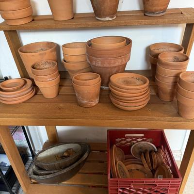 Sale Photo Thumbnail #222: Lots of Flower pots and Pottery Bench