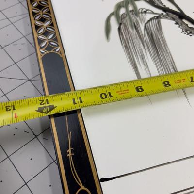 Asian Relief Lacquer Panels Vintage c. 1970 pair