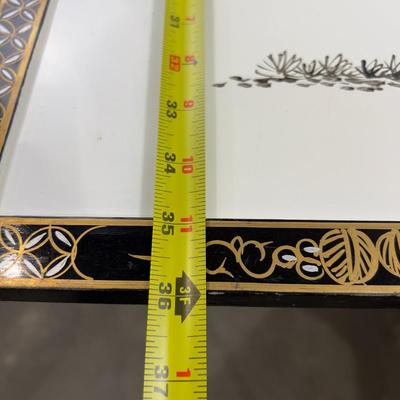 Asian Relief Lacquer Panels Vintage c. 1970 pair