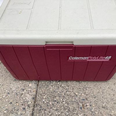 Sale Photo Thumbnail #470: This is a great modern plastic Coleman cooler