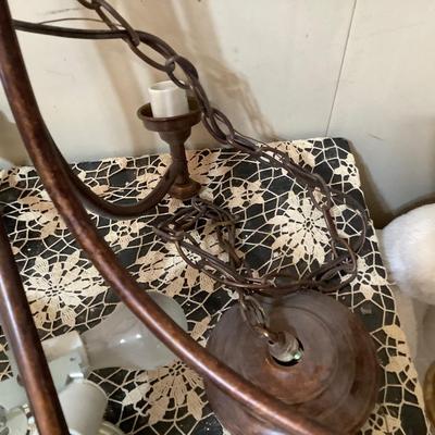 Sale Photo Thumbnail #76: 9 light brass chandelier.