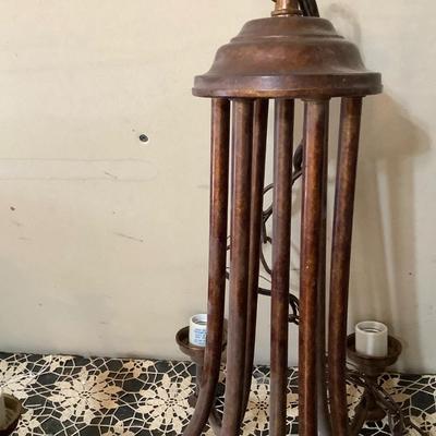 Sale Photo Thumbnail #75: 9 light brass chandelier.