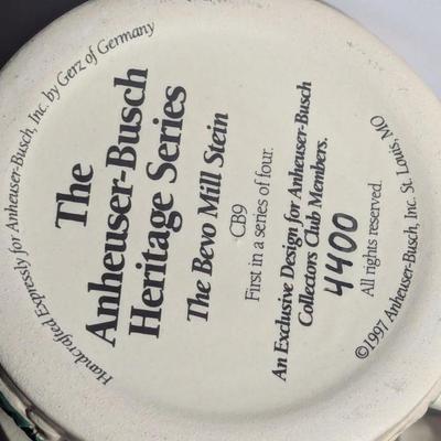 Handcrafted The Anheuser Bush Heritage Series The Bevo Mill Stein CB9 First In Series - No Box