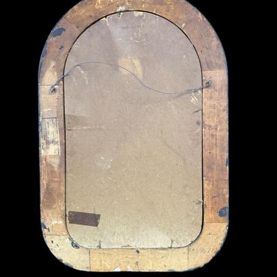 Sale Photo Thumbnail #711: This is a wood frame with tiger wood veneer. Both the frame and glass are intact. Age related wear. Measurement: 24” x 16”. [CS]