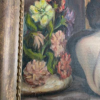 Sale Photo Thumbnail #211: Original vintage oil on canvas, Female
 by Grand Junction, CO artist, Ruth G. Moss (1916-2011) is exceptionally beautiful. It truly warrants appreciation. Ruth started with sculpting and works with clay in high school and pursued her education At John Her