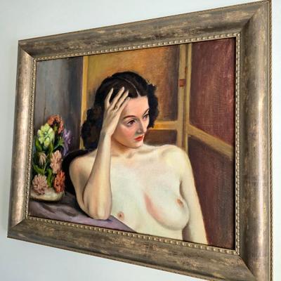 Sale Photo Thumbnail #209: Original vintage oil on canvas, Female
 by Grand Junction, CO artist, Ruth G. Moss (1916-2011) is exceptionally beautiful. It truly warrants appreciation. Ruth started with sculpting and works with clay in high school and pursued her education At John Her