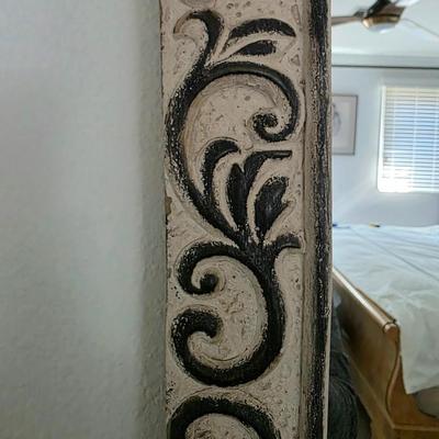 Sale Photo Thumbnail #234: Beautiful ornate wall mirror with a unique design and plenty of style. It was originally purchased from Garbes in Tulsa, It measures 69"L x 25"W.