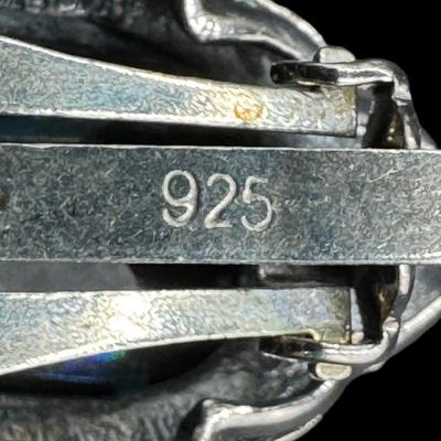 Sale Photo Thumbnail #728: **WIRE TRANSFER IS REQUIRED IF SHIPPED.** [39.81g] Includes Taxco Mexico, Siam (Thailand), and London blue topaz earrings. Total of three pairs. Measurement of largest: 1.75”. Silver content confirmed using Niton XRF precious metals analyzer. **ALL PREC