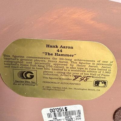 Hank Aaron Figurine - Autographed #848/1982