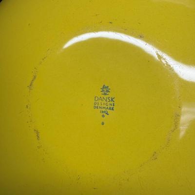 Sale Photo Thumbnail #746: Includes a Dansk paella pan, two Salton Hotray food warmers (one cord), and a George Briard bent glass plate dish. Not tested. Age related wear. Measurement of largest: 25”L. [CS]