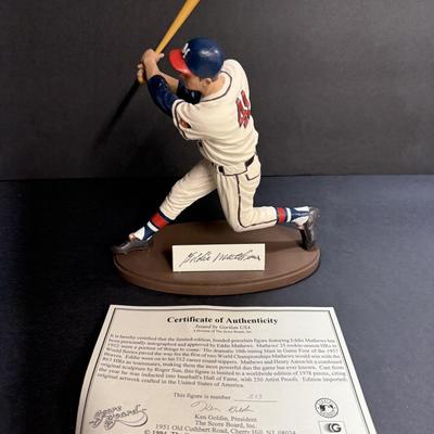 Eddie Matthews Autographed Figurine - #538/1968