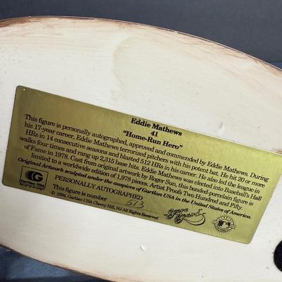 Eddie Matthews Autographed Figurine - #538/1968