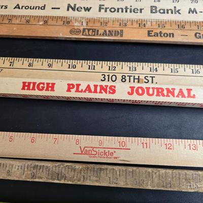 Collection of advertising yard sticks