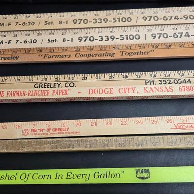 Collection of advertising yard sticks