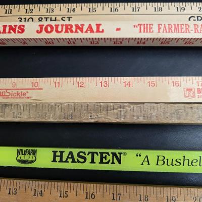 Collection of advertising yard sticks