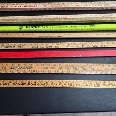Collection of advertising yard sticks