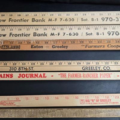 Collection of advertising yard sticks