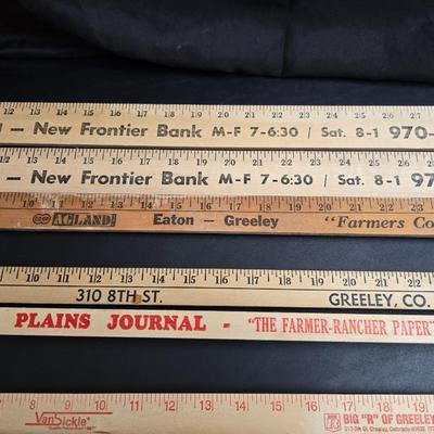 Collection of advertising yard sticks