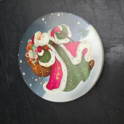 Christmas Decor - small faux tree - glass platter - Thomas Kincaide Bowl - Brick snowman - Wreath and much more!