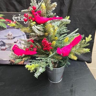 Christmas Decor - small faux tree - glass platter - Thomas Kincaide Bowl - Brick snowman - Wreath and much more!