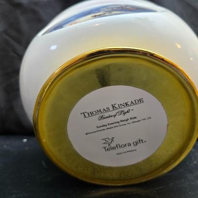 Christmas Decor - small faux tree - glass platter - Thomas Kincaide Bowl - Brick snowman - Wreath and much more!