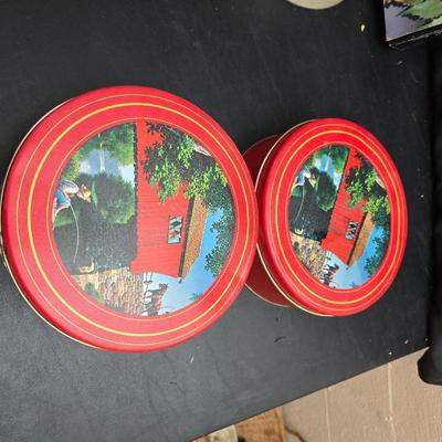 Christmas Decor - small faux tree - glass platter - Thomas Kincaide Bowl - Brick snowman - Wreath and much more!