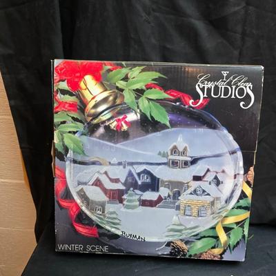 Christmas Decor - small faux tree - glass platter - Thomas Kincaide Bowl - Brick snowman - Wreath and much more!