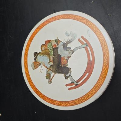 Christmas Decor - small faux tree - glass platter - Thomas Kincaide Bowl - Brick snowman - Wreath and much more!