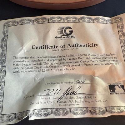 George Brett Autographed Figurine - #1615/2250