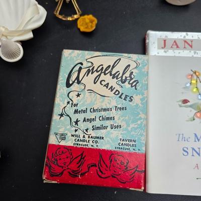 Christmas decor - Ornaments - Santa milking cow - Candle holders - Platters- Tins - Angels and more!