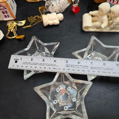 Christmas decor - Ornaments - Santa milking cow - Candle holders - Platters- Tins - Angels and more!