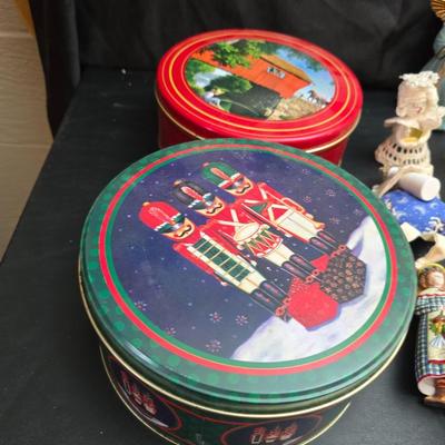 Christmas decor - Ornaments - Santa milking cow - Candle holders - Platters- Tins - Angels and more!