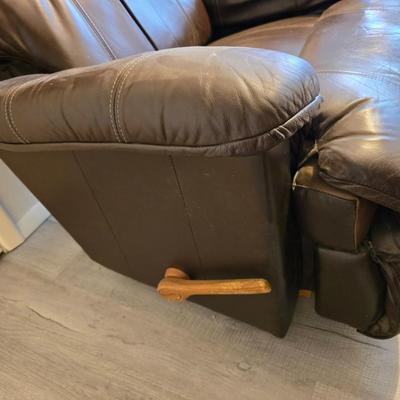 Brown leather La-Z-Boy Reed wall recliner. LazyBoy recliner
