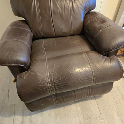 Brown leather La-Z-Boy Reed wall recliner. LazyBoy recliner