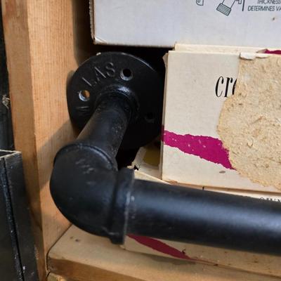 Home repair items - Black pipe mounted rail