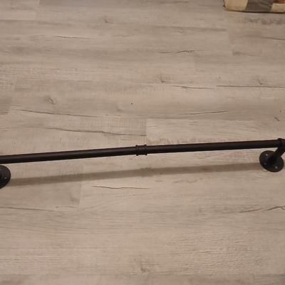 Home repair items - Black pipe mounted rail