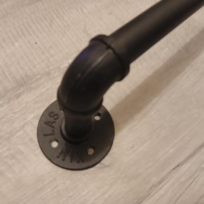 Home repair items - Black pipe mounted rail
