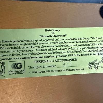 Bob Cousy Autographed Figurine - #377/950