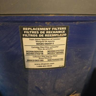 20-gallon Contractor Shop-Vac with attachments and wheel cart