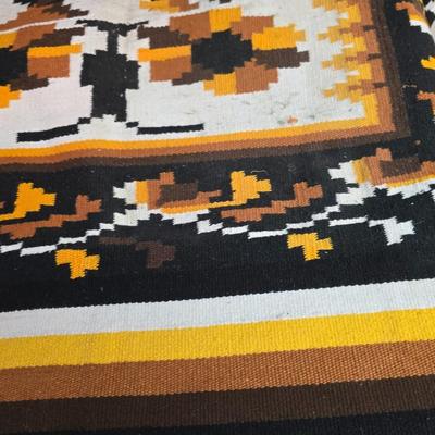 Vintage Wool Mexican Blanket Serape throw