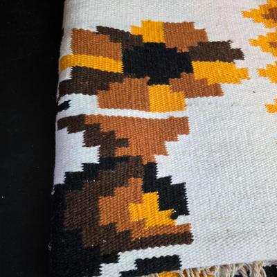 Vintage Wool Mexican Blanket Serape throw