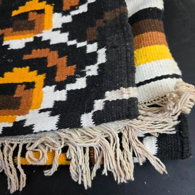 Vintage Wool Mexican Blanket Serape throw
