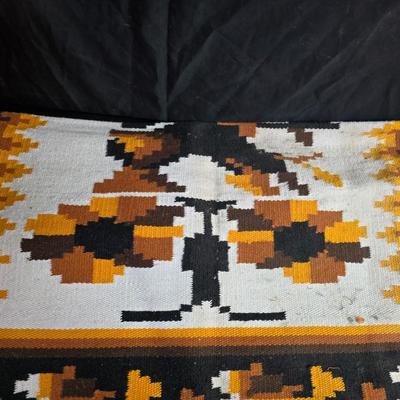 Vintage Wool Mexican Blanket Serape throw