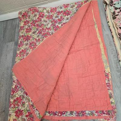 Two very old handmade quilts - Kantha like quilts -