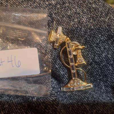 Sale Photo Thumbnail #198: vintage brooch of antique phone