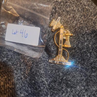 Sale Photo Thumbnail #201: vintage brooch of antique phone