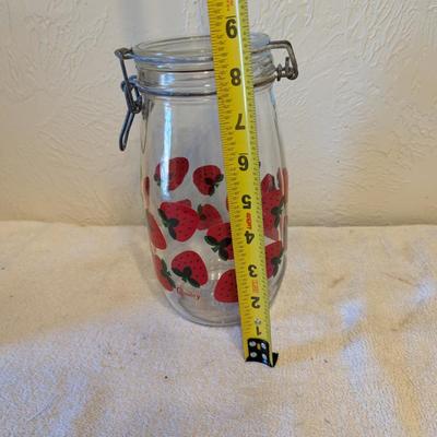 Sale Photo Thumbnail #1020: Strawberry Canning glass jar