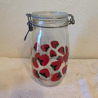 Sale Photo Thumbnail #1017: Strawberry Canning glass jar