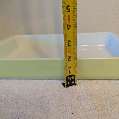 Sale Photo Thumbnail #1078: Pyrex 232  Vintage 2 quart lime green baking dish.