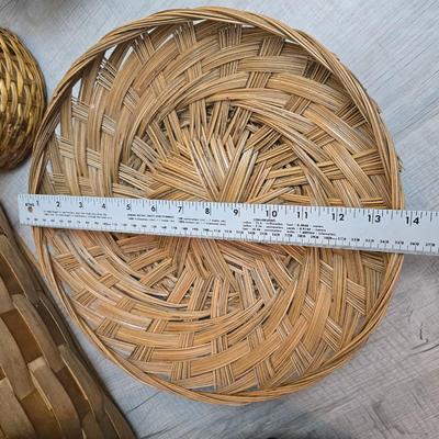 Dark colored wicker baskets